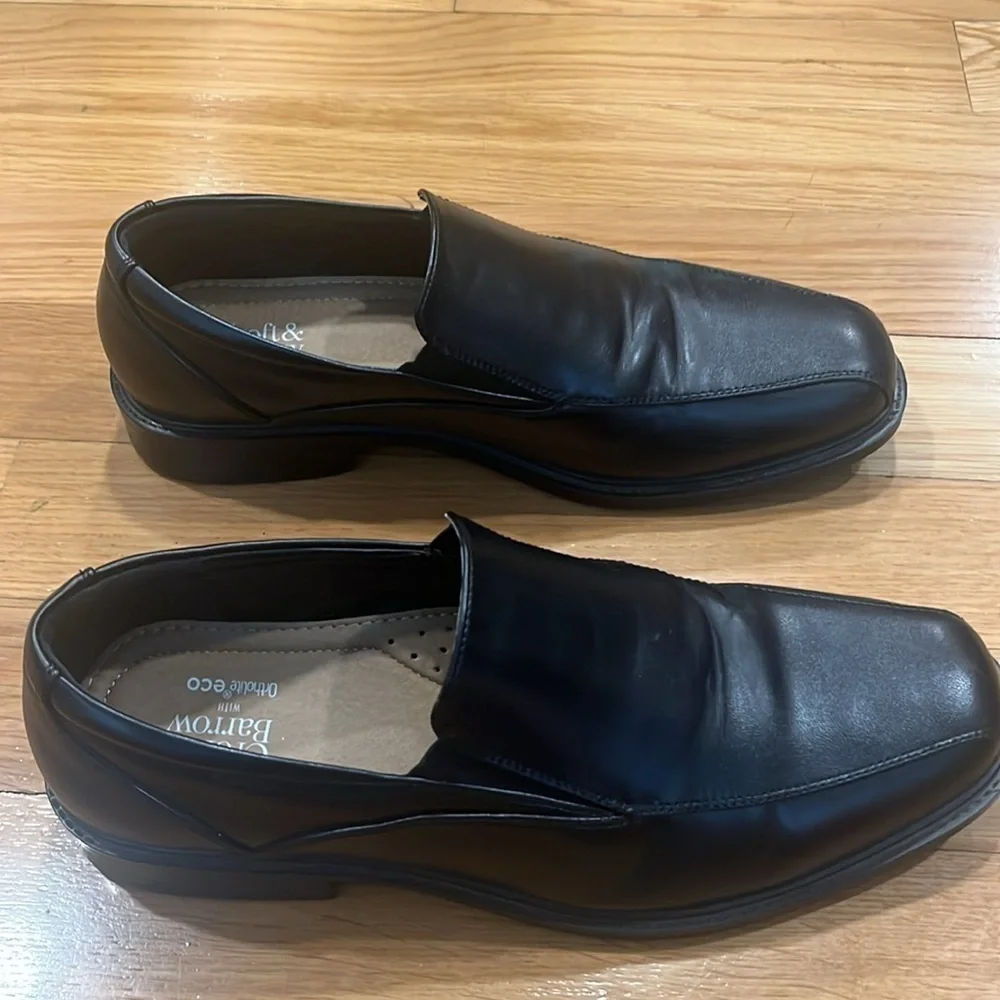 Croft& Barrow men’s ortholite eco black slip on dress shoes size 10.5 wide .